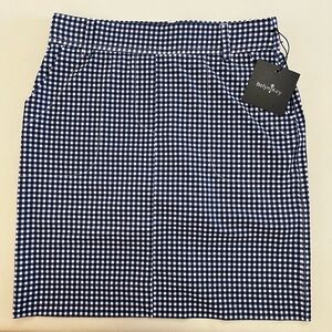 Belyn Key Blue and White Checkered Pencil Skirt